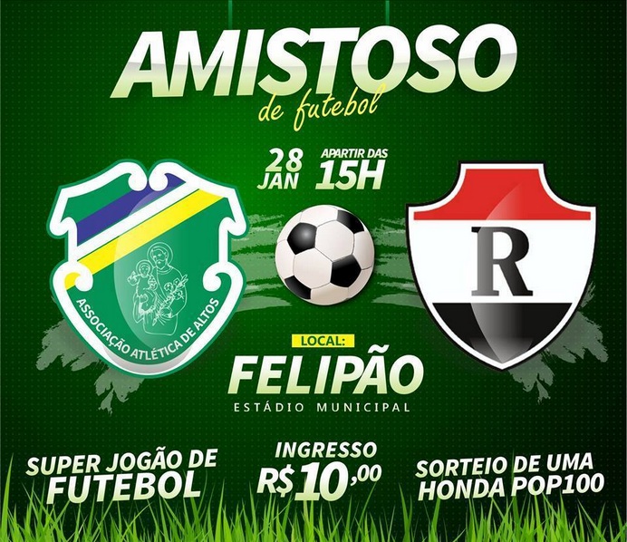 Jogo entre Associação Atlética de Altos e River terá sorteio de uma moto